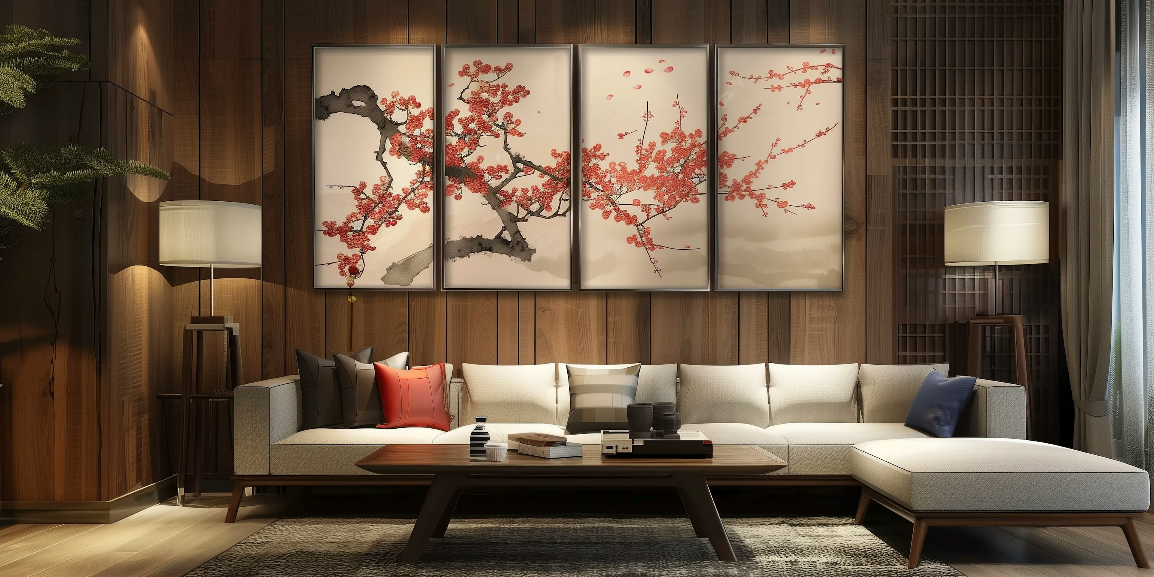 3 Panels Chinese Painting Wall Canvas