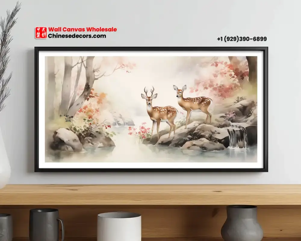 Deers & Water Stream