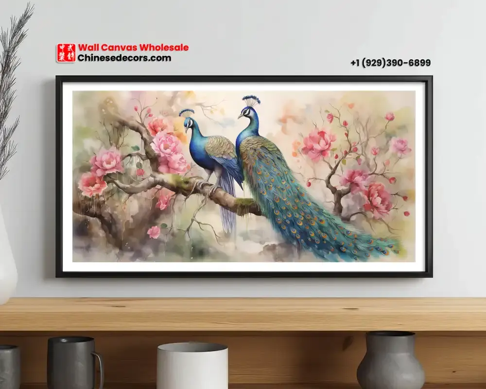 Majestic Peacocks & Blossom