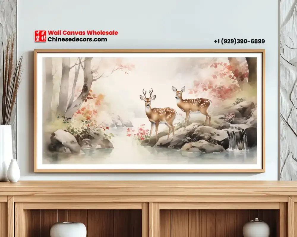 Deers & Water Stream